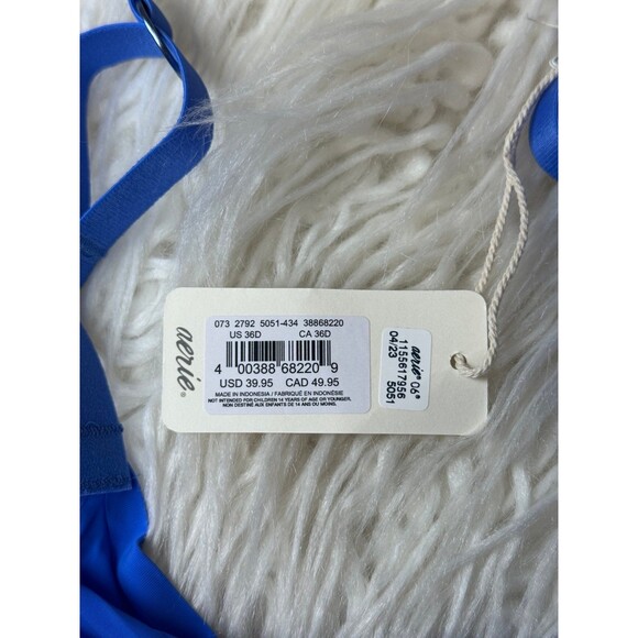 Aerie Smoothez Mesh Full Coverage Unlined Bra Blue Size 36D - Picture 7 of 7